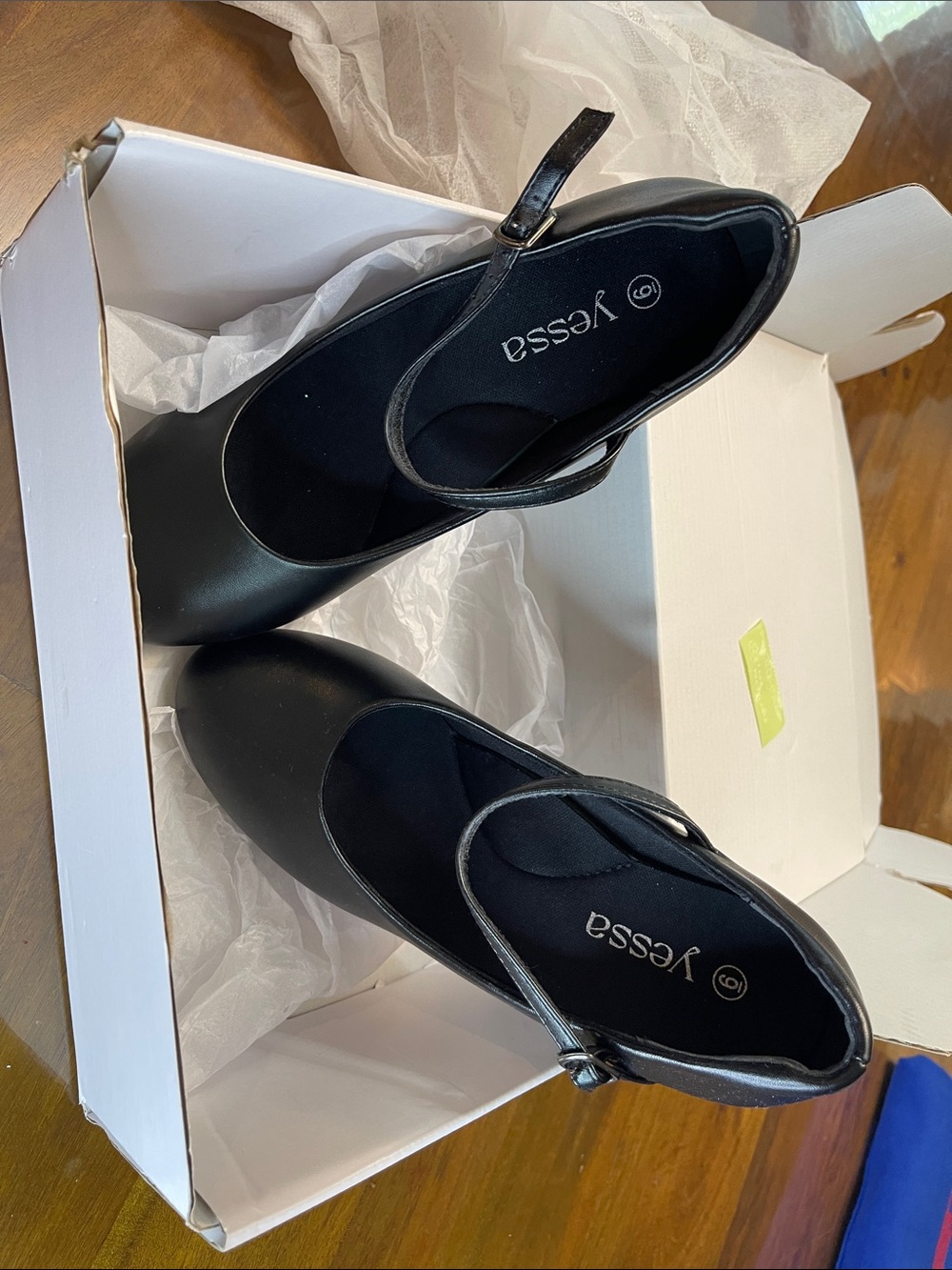 Black Mary Jane Heels with Ankle Strap